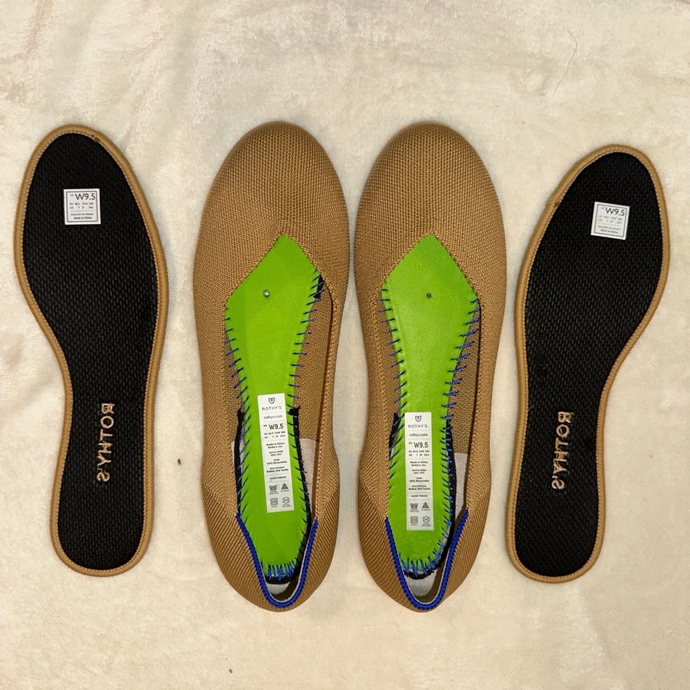 Rothy’s Tan Round Toe Flats Women’s 9.5 - Picture 4 of 6